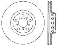 StopTech Sport Cross Drilled Brake Rotor; Front Left