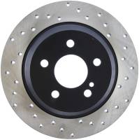 StopTech Sport Cross Drilled Brake Rotor; Rear Left