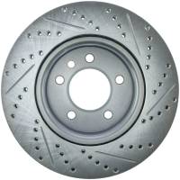 StopTech Select Sport Drilled and Slotted Brake Rotor; Front Right