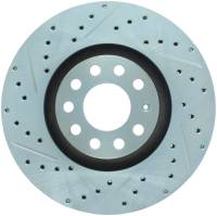 StopTech Select Sport Drilled and Slotted Brake Rotor; Front Right