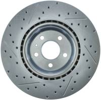 StopTech Select Sport Drilled and Slotted Brake Rotor; Front Left