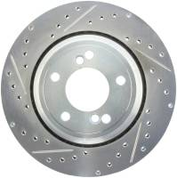 StopTech Select Sport Drilled and Slotted Brake Rotor; Rear Left