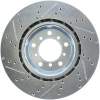 StopTech Select Sport Drilled and Slotted Brake Rotor; Front Left