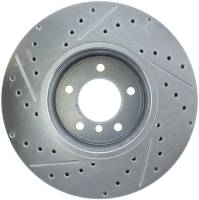 StopTech Select Sport Drilled and Slotted Brake Rotor; Front Left