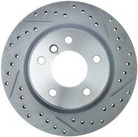 StopTech Select Sport Drilled and Slotted Brake Rotor; Rear Left