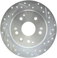 StopTech Select Sport Drilled and Slotted Brake Rotor; Rear Left