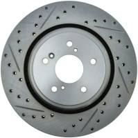 StopTech Select Sport Drilled and Slotted Brake Rotor; Front Right