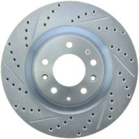 StopTech Select Sport Drilled and Slotted Brake Rotor; Front Right