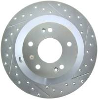 StopTech Select Sport Drilled and Slotted Brake Rotor; Rear Left