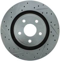 StopTech Select Sport Drilled and Slotted Brake Rotor; Front Right