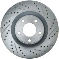 StopTech Select Sport Drilled and Slotted Brake Rotor; Front Left