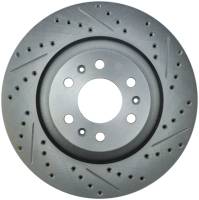 StopTech Select Sport Drilled and Slotted Brake Rotor; Front Left