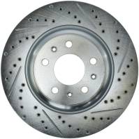 StopTech Select Sport Drilled and Slotted Brake Rotor; Front Left