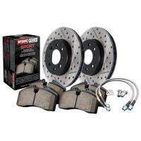 StopTech Sport Axle Pack; Slotted and Drilled; Front Brake Kit with Brake lines