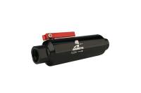 Aeromotive - Aeromotive In-Line AN-10 Filter w/Shutoff Valve 100 Micron SS Element - Black Anodize Finish - Image 2