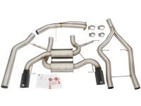 aFe - aFe MACHForce XP SS-304 Black Tip 3.0in-2.5in Dia Cat Back Exhaust 11-13 BMW 335i (E90/E92) 3.0L - Image 4