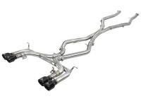 aFe MACH Force-Xp 3.5in. 304 SS C/B Exhaust w/o Muffler 15-18 BMW X5 M V8-4.4L (tt) - Black Tip - 49-36342-B