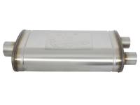 aFe - aFe MACHForce XP SS Muffler 3in Center Inlet / 2.5in Dual Outlets 22in L x 11in W x 6in H Body - 49M00014 - Image 2