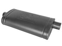 aFe MACH Force-Xp 409 SS Muffler w/ Black Finish 3in Center/Offset 22in L x 11in x 5in - Oval Body - 49M00016-B