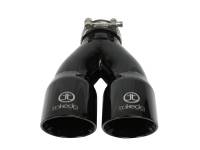 aFe - aFe Takeda 2.5in 304 Stainless Steel Clamp-on Exhaust Tip 2.5in Inlet 3in Dual Outlet - Black - Image 3