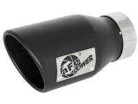 aFe - aFe MACH Force-Xp 409 SS Exhaust Tip Black (Left Side) 3in In x 4-1/2in Out x 9in L Clamp-On - Image 1