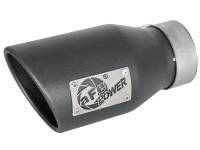 aFe - aFe MACH Force-Xp 3in 304 SS Metallic Black Exhaust Tip 3in In x 4-1/2in Out x 9in L Bolt-On Left - Image 1