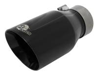 aFe MACH Force-Xp Univ 304 SS Double-Wall Clamp-On Exhaust Tip - Black - 3in Inlet - 4.5in Outlet - 49T30454-B092