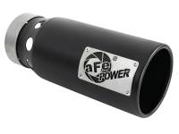 aFe - aFe SATURN 4S 4in SS Intercooled Exhaust Tip - Black 4in In x 5in Out x 12in L Bolt-On - Image 1