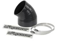 aFe Magnum FORCE CAI Univ. Silicone (4.125in to 3.5in ID / 49 Deg.) Elbow Reducing Coupler - Black - 59-00085