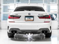 AWE Tuning - AWE Tuning 2019+ BMW M340i (G20) Non-Resonated Touring Edition Exhaust - Quad Chrome Silver Tips - Image 8