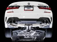 AWE Tuning - AWE Tuning 2019+ BMW M340i (G20) Resonated Touring Edition Exhaust - Quad Chrome Silver Tips - Image 6