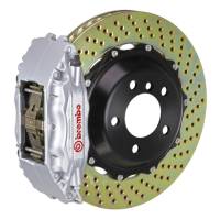 Brembo 98-02 Camaro/Firebird Front GT BBK 4 Piston Cast 2pc 332x32 2pc Rotor Drilled-Silver - 121.7005A3