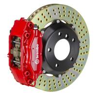 Brembo 02-06 Mini Cooper Front GT BBK 4 Piston Cast 2pc 320x28 2pc Rotor Drilled-Red - 1C1.6001A2