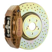 Brembo 02-07 Impreza/WRX/08-14 WRX Front GT BBK 4 Piston Cast 2pc 326 x30 1pc Rotor Drilled - Gold - 1E4.6002A4