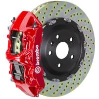 Brembo 05-13 Corvette Front GT BBK 6 Piston Cast 365x34 2pc Rotor Drilled-Red - 1N1.8501A2