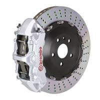 Brembo 03-07 Cayenne/S/Turbo Fr GT BBK 6Pis Cast 405x34 2pc Rotor Drilled-Silver - 1N1.9501A3