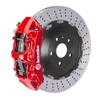 Brembo 03-08 SL55 AMG (Excl Black Series) Fr GT BBK 6Pist Cast 405x34 2pc Rotor Drilled-Red - 1N1.9505A2