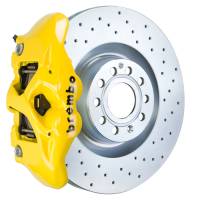 Brembo 07-15 TT 2.0T/07-15 TT 3.2L/09-15 TTS Fr GT BBK 4 Pist Cast 345x30 1pc Rotor Drilled- Yellow - 1S4.8001A5