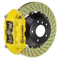 Brembo 03-08 SL55 AMG(Excl Black Series) Rr GT BBK 4Pist Cast 380x28 2pc Rotor Drilled- Yellow - 2P1.9011A5