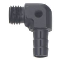 DeatschWerks - DeatschWerks Metric M12 to 3/8in Hose Barb 90-Degree Fitting w/ Venturi Port - Anodized Matte Black - Image 2