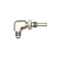 DeatschWerks - DeatschWerks 6AN Male Flare To 5/16in. Male Barb Bulkhead Adapter 90-Degree (Incl. Nut) - Image 4