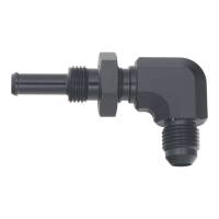 DeatschWerks - DeatschWerks 6AN Male Flare to 5/16in Male Barb Bulkhead Adapter 90-Degree - Anodized Matte Black - Image 2