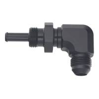 DeatschWerks - DeatschWerks 8AN Male Flare to 5/16in Male Barb Bulkhead Adapter 90-Degree - Anodized Matte Black - Image 2