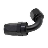 DeatschWerks 8 AN Female Flare Swivel 120-Degree Hose End CPE - Anodized Matte Black