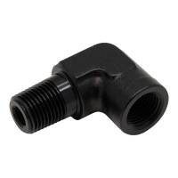 DeatschWerks - DeatschWerks 90-Degree 1/8in NPT Male to Female 1/8in NPT - Anodized Matte Black - Image 1