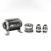 DeatschWerks Stainless Steel 10AN 5 Micron Universal Inline Fuel Filter Housing Kit (70mm)