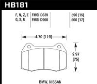 Hawk Performance - Hawk 02-04 Acura RSX / 94-97 BMW 840CI/850CI / 92-02 Nissan Skyline Blue 9012 Front Race Brake Pads - Image 1