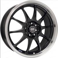 Enkei J10 15x6.5 4x100/108 38mm Offset 72.6mm Bore Dia Matte Black w/ Machined Lip Wheel