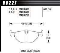 Hawk 1992-1998 BMW 318i HPS 5.0 Rear Brake Pads - HB227B.630