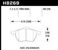 Hawk Performance - Hawk 96-02 Audi A4 Quattro / 95-01 Audi A6 Quattro Blue 9012 Race Front Brake Pads - Image 1